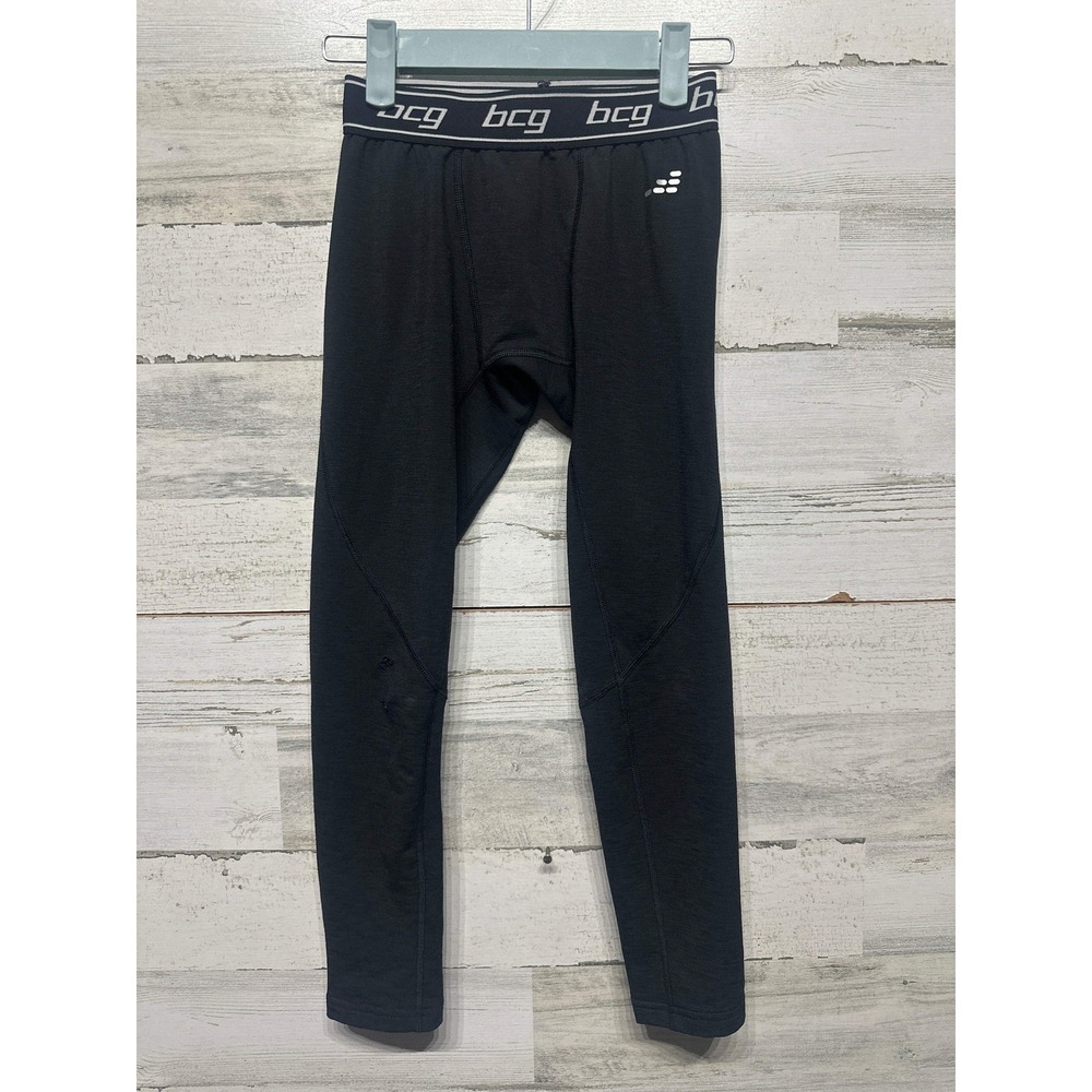 BCG Compression Leggings Boys 10/12 Black Cold Weather Base Layer